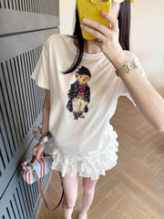 ÁO  THUN COTTON JERSEY IN LOGO POLO BEAR