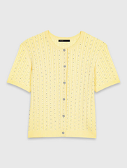 Áo cardigan cổ đính đá