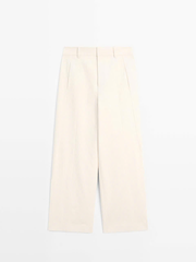 QUẦN ỐNG ĐỨNG BẰNG VẢI LANH VÀ COTTON