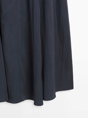Váy maxi MASSIMO DUTTI cổ tròn sát nách màu navy