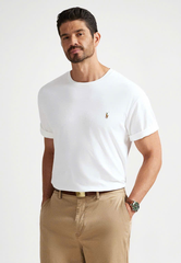 Tshirt nam POLO RL trơn cổ tròn logo ngực 3 màu