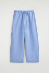 QUẦN ỐNG RỘNG BẰNG VẢI LINEN CÓ DÂY RÚT