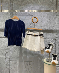 Quần short linen T-Flatform gấu lật kèm belt da tết (6206JW)