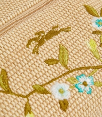 Túi cặp lồng Longchamps cói thêu họa tiết Tropical
