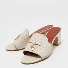 Dép Loro Piana Summer Charms Sandal Ostrich Leather