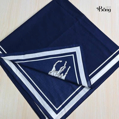 Khăn lụa Polo vuông tím than bản tuồn auth full QR CODE