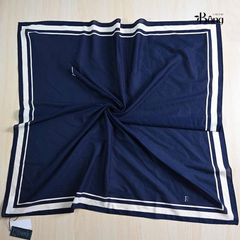 Khăn lụa Polo vuông tím than bản tuồn auth full QR CODE