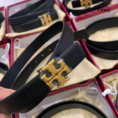 Belt da Tory Burch bản 2m đen mặt vàn fullbox