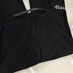 Quần suông đen Zara kèm belt da bản 2cm