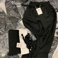 Quần suông Stradivarius lưng chun belt trước