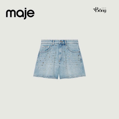 Quần short denim Maje đính đá