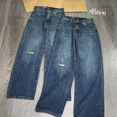 Quần jeans suông Polo RL rách gối