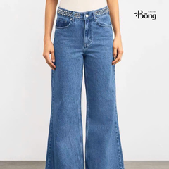 Quần suông Maje cạp đính bling tán