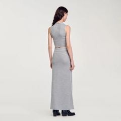 Áo croptop sát nách Sandro màu tàn viền trắng (set 3pcs tách)