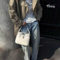 Túi Celine dáng hobo da khoá vàng 3 màu Sz25X21