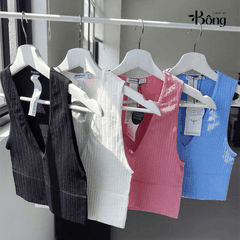 Croptop thun tăm Stradivarius 4 màu xuất xịn