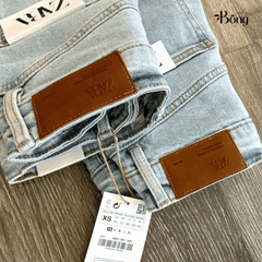 Short váy denim Zara màu nhạt co giãn 4 chiều