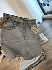Short váy denim Zara màu nhạt co giãn 4 chiều