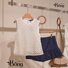 Áo gile lưới MAJE màu beirge