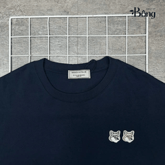 Tshirt Maison Kitsune logo 2 cáo 3 màu dáng over