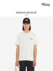 Tshirt Maison Kitsune logo 2 cáo 3 màu dáng over