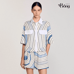 Set Sandro lụa họa tiết mạng nhện Áo + Quần short