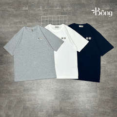 Tshirt Maison Kitsune logo 2 cáo 3 màu dáng over