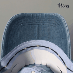 Mũ ball-cap Polo denim ogo ngựa trắng