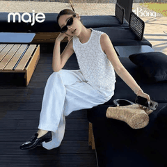 Áo gile lưới MAJE màu beirge