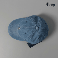 Mũ ball-cap Polo denim ogo ngựa trắng