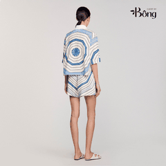 Set Sandro lụa họa tiết mạng nhện Áo + Quần short