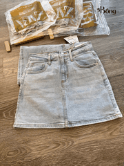 Short váy denim Zara màu nhạt co giãn 4 chiều
