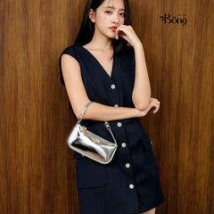 Jumsuit Maje đen khuy đá