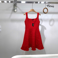 Váy dệt kim Maje đỏ dáng A xoè