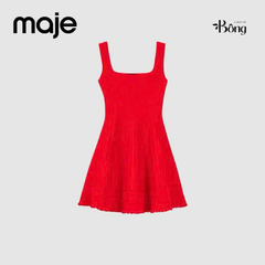 Váy dệt kim Maje đỏ dáng A xoè