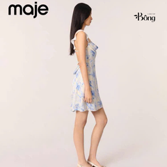 Váy lụa Maje hoa xanh 2 dây sexy back