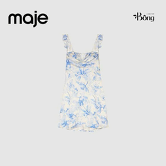 Váy lụa Maje hoa xanh 2 dây sexy back