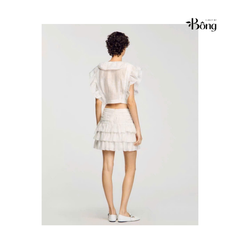 Chân váy Sandro lụa trắng mini tầng (set 20cs tách)