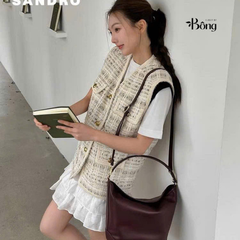 Chân váy Sandro lụa trắng mini tầng (set 20cs tách)