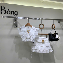 Chân váy Sandro lụa trắng mini tầng (set 20cs tách)