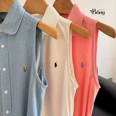 Váy demin polo kèm belt sát nách 3 màu