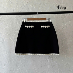 Chân váy dệt kim Sandro mini viền (Set2pcs tách)