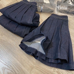 Chân váy xếp ly ngắn Zara denim