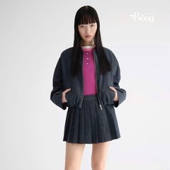 Chân váy xếp ly ngắn Zara denim