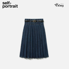 Chân váy Midi Denim xếp ly