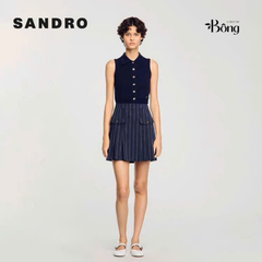 Chân váy xếp li kẻ sọc