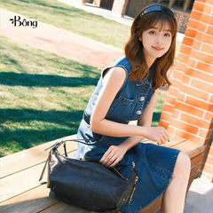 Váy jeans Self Portrait khuy đá kèm belt