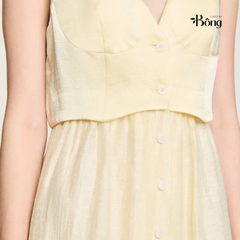 Đầm maxi vải linen