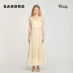 Đầm maxi vải linen