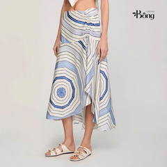 Chân váy maxi họa tiết xoắn ốc